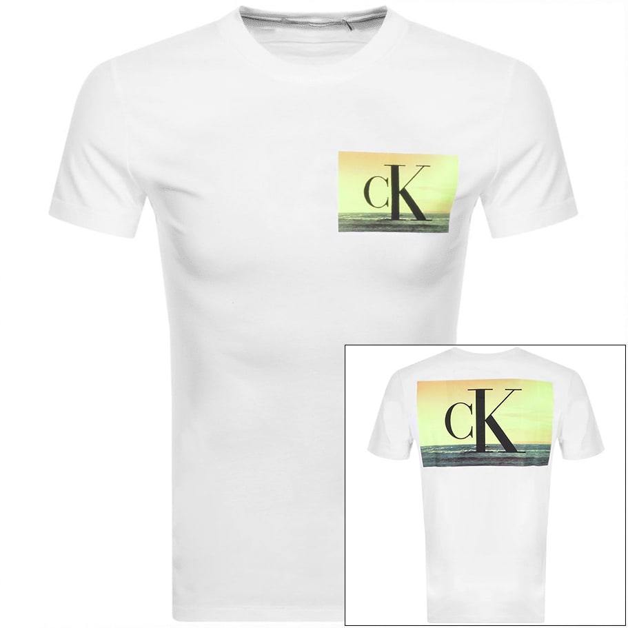 Alternative Image for ProductCalvin Klein Jeans Festival Print T Shirt White1